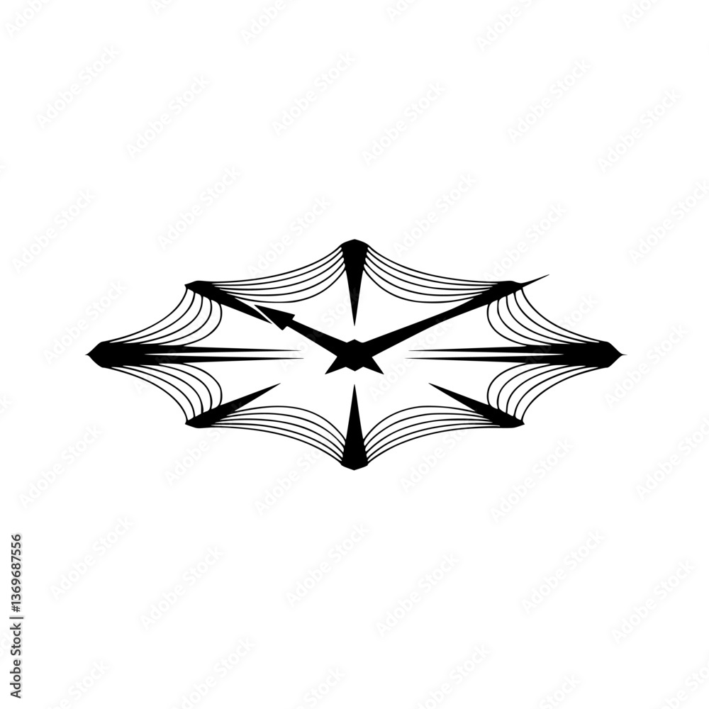 Fototapeta premium Minimalist Black Clock Design on White Background