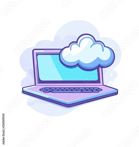 World Backup Day vector logo with laptop and cloud on white background,. Flat style illustration for web design, social media posts or printed materials. 