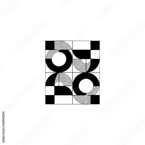 Geometric Abstraction: Modern Black and White Pattern Design