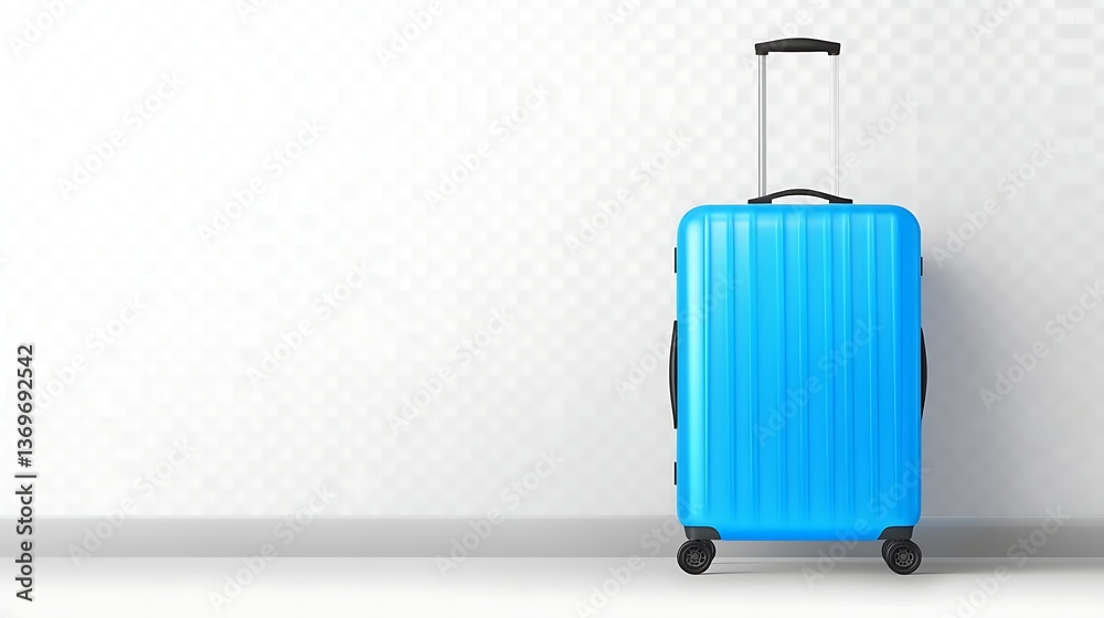 Obraz premium Blue Suitcase with Travel, and Ready to Go.