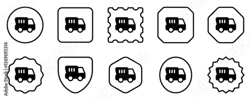 Editable dump truck vector icon. Vehicles, transportation, travel. Part of a big icon set family. Perfect for web and app interfaces, presentations, infographics, etc