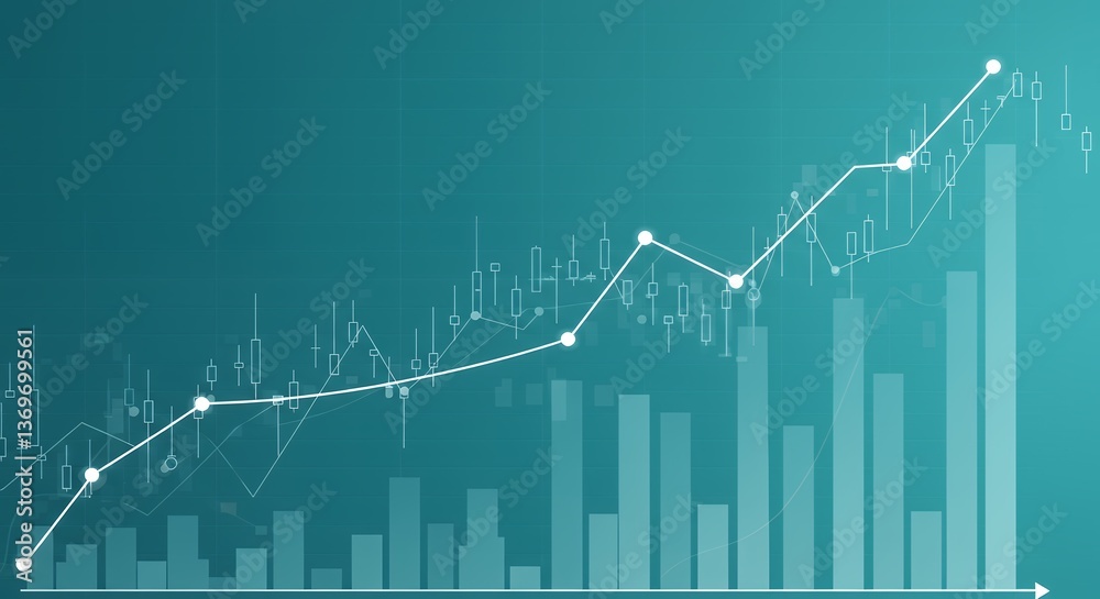 Growing Business Chart Stock Market Financial Data Graph Growing Business Chart Stock Market Financial Data Graph
