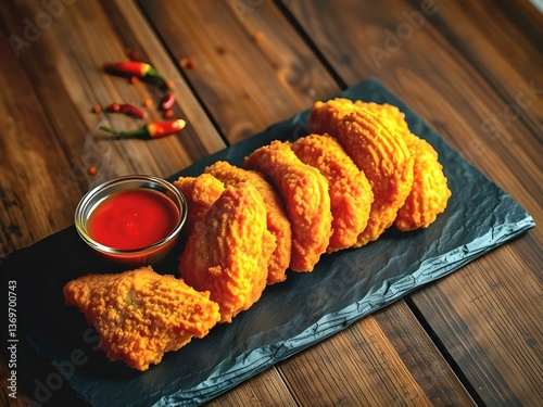 Crispy Fried Chicken with Spicy Sauce