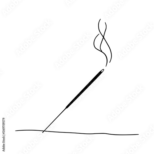 Incense Burning Pose Line Art: Simplify Relaxation with Minimalist Art