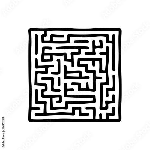 Intricate maze challenge awaits! Navigate the twisting paths and unlock the solution to this puzzling labyrinth Can you find the way out?