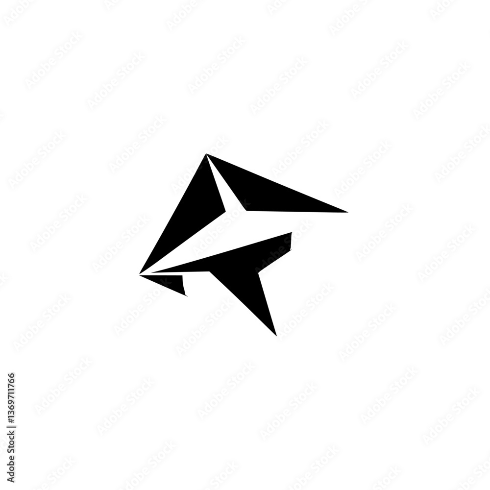 Geometric Abstract Logo: 3D Diamond Shape in Grayscale on White Geometric Abstract Logo: 3D Diamond Shape in Grayscale on White