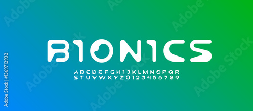 Font digital cyber alphabet, cyberpunk white rounded letters A, B, C, D, E, F, G, H, I, J, K, L, M, N, O, P, Q, R, S, T, U, V, W, X, Y, Z and futuristic numerals 0, 1, 2, 3, 4, 5, 6, 7, 8, 9, vector i