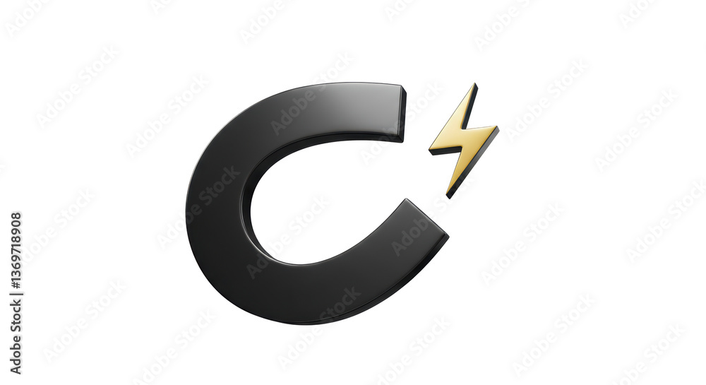 Isolated Lightning Bolt Charging Icon Electric Energy Isolated Lightning Bolt Charging Icon Electric Energy