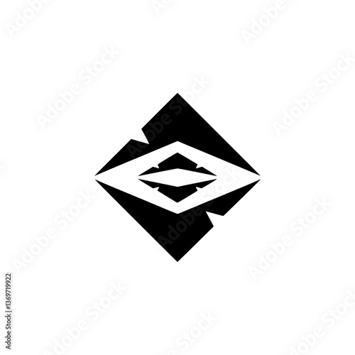 Free Download Abstract Geometric Eye Logo Design: Black Diamond Shape on White - GFXLoad
