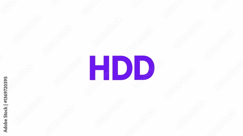 HDD Text Animation. Alpha matte with transparent background 4K resolution. HDD Text Animation. Alpha matte with transparent background 4K resolution.