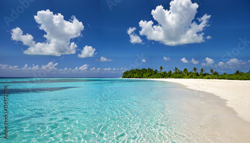 le paysage d'une plage tropicale