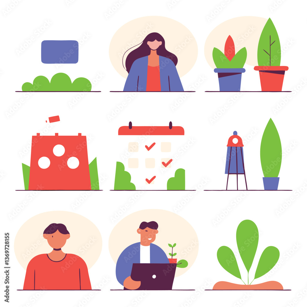 Fototapeta premium A diverse Vector set Illustrator Artwork Design 