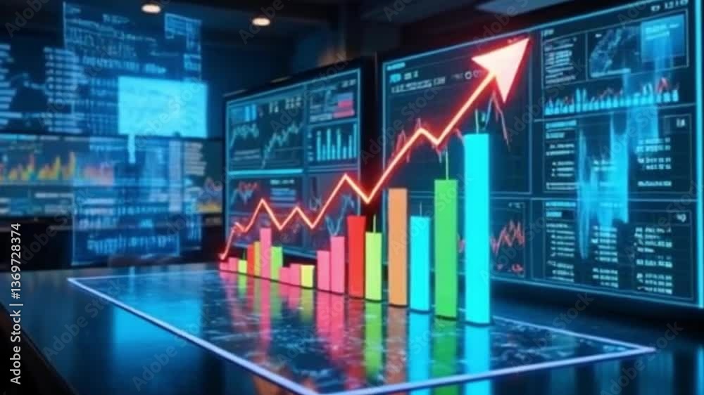 Bar chart for growing business progress by month. . business graph showing business success isolate on black, Falling Graphs, Crypto Trends Bar chart for growing business progress by month. . business graph showing business success isolate on black, Falling Graphs, Crypto Trends