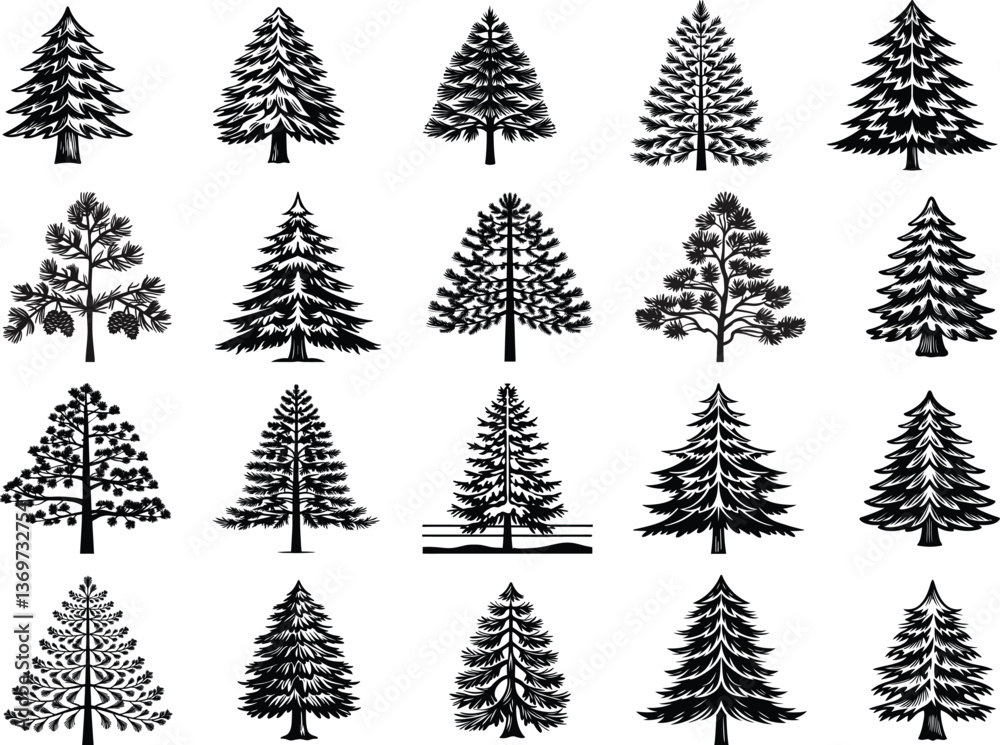 Obraz premium Pine Tree Svg Bundle