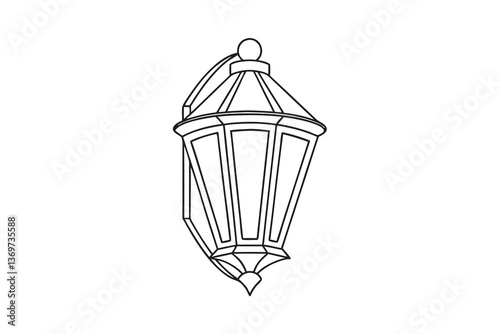 Elegant WallMounted Lantern Ornate Design, Metal Frame, Light Fixture