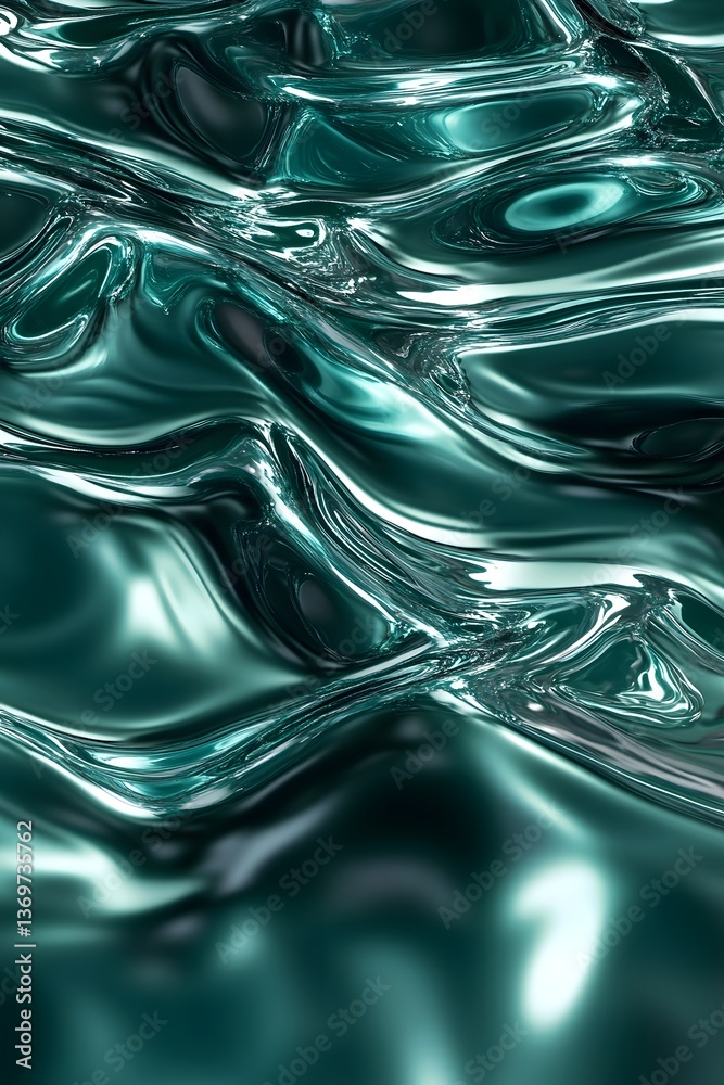 Mesmerizing Liquid Reflections in Emerald and Sapphire Mesmerizing Liquid Reflections in Emerald and Sapphire