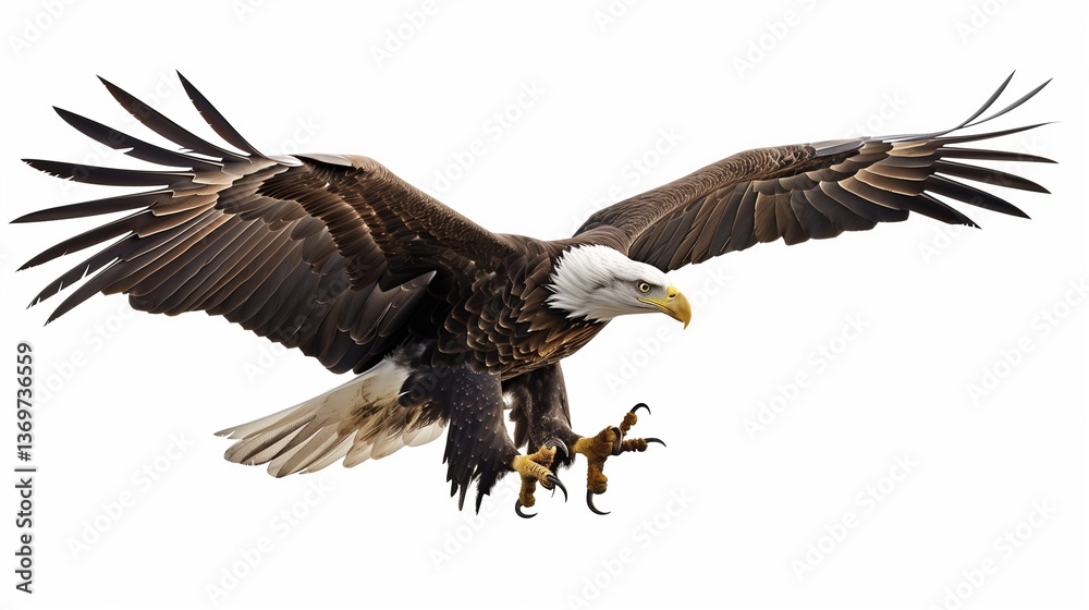 A detailed eagle icon with sharp talons and a strong beak, outlined in precision on a white background. A detailed eagle icon with sharp talons and a strong beak, outlined in precision on a white background.