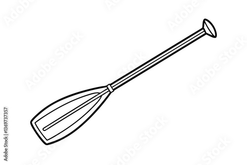 Canoe Paddle Outline Drawing, Boating Equipment, Water Sport