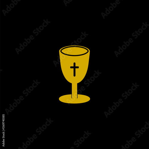 Prayer cup icon  isolated on black background