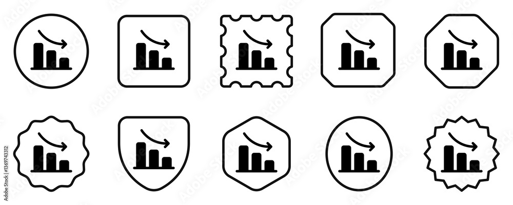 Editable bar chart, investment loss vector icon. Part of a big icon set family. Perfect for web and app interfaces, presentations, infographics, etc Editable bar chart, investment loss vector icon. Part of a big icon set family. Perfect for web and app interfaces, presentations, infographics, etc