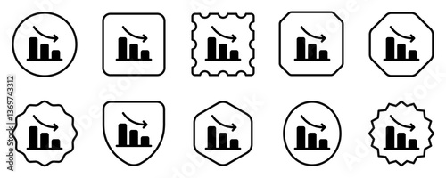 Editable bar chart, investment loss vector icon. Part of a big icon set family. Perfect for web and app interfaces, presentations, infographics, etc