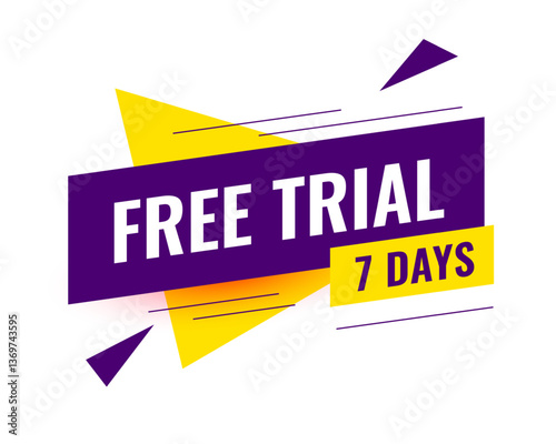 7 days or a week free trial background in modern style
