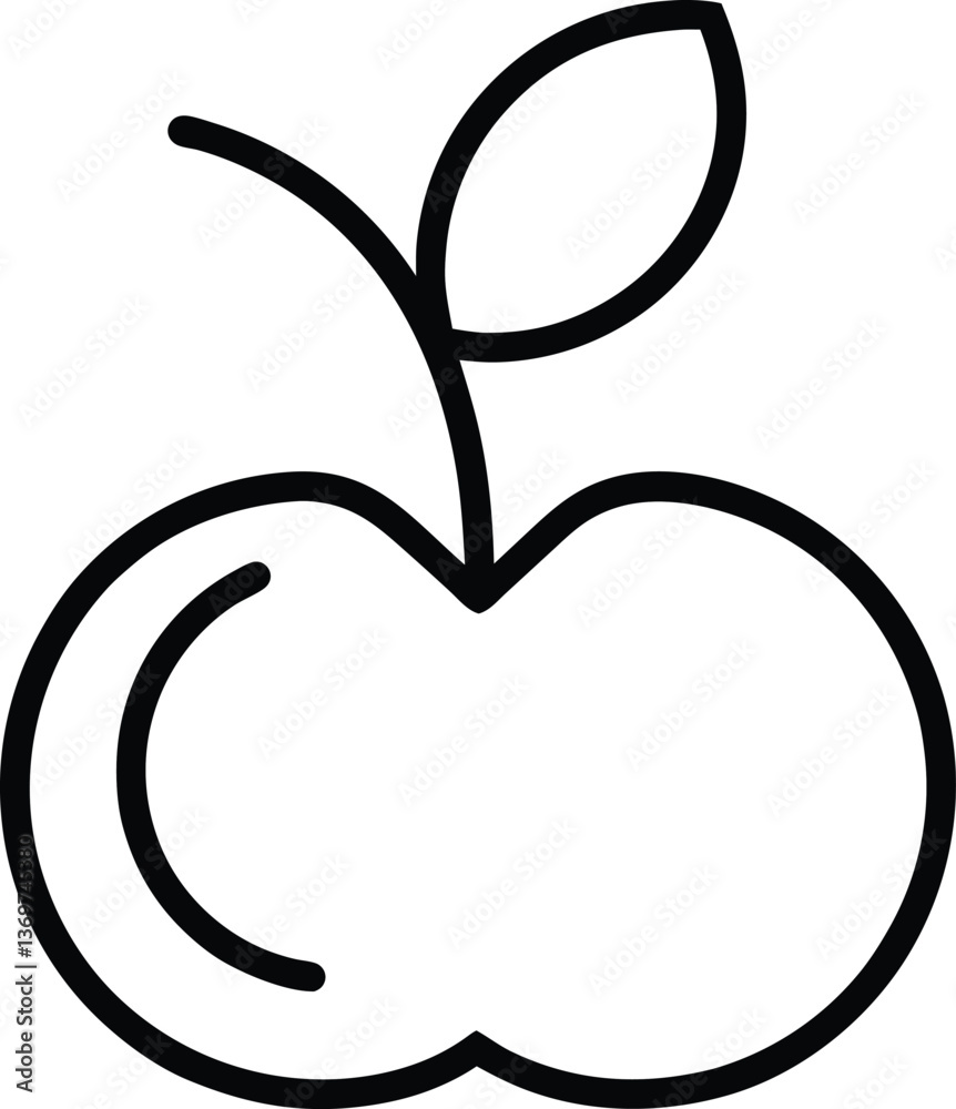 cedar bay cherry fruit outline icon on white background. cedar bay cherry fruit outline icon on white background.