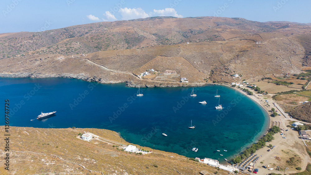 Fototapeta premium Apokrousi beach in Kythnos, Cyclades, Greece
