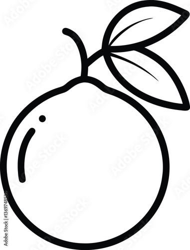 citron fruit outline icon on white background.