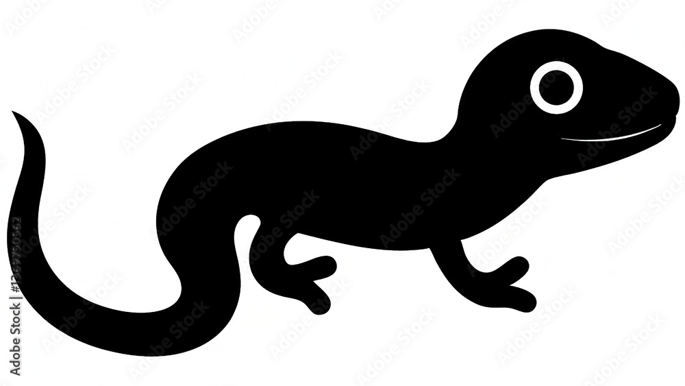 Obraz premium silhouette of a lizard vector illustration isolated on white or transparent background