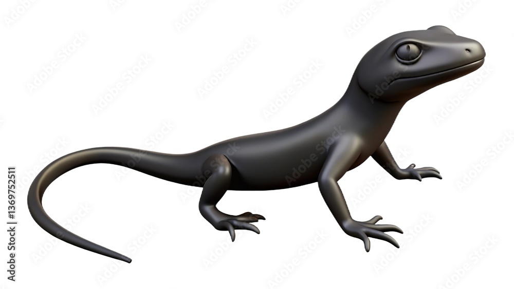 Fototapeta premium silhouette of a lizard vector illustration isolated on white or transparent background