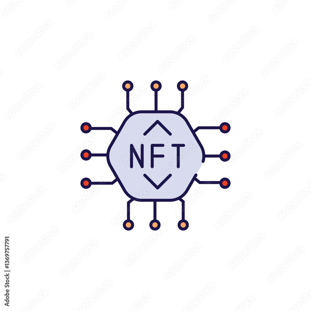 Nft Deal icon design with white background stock illustration