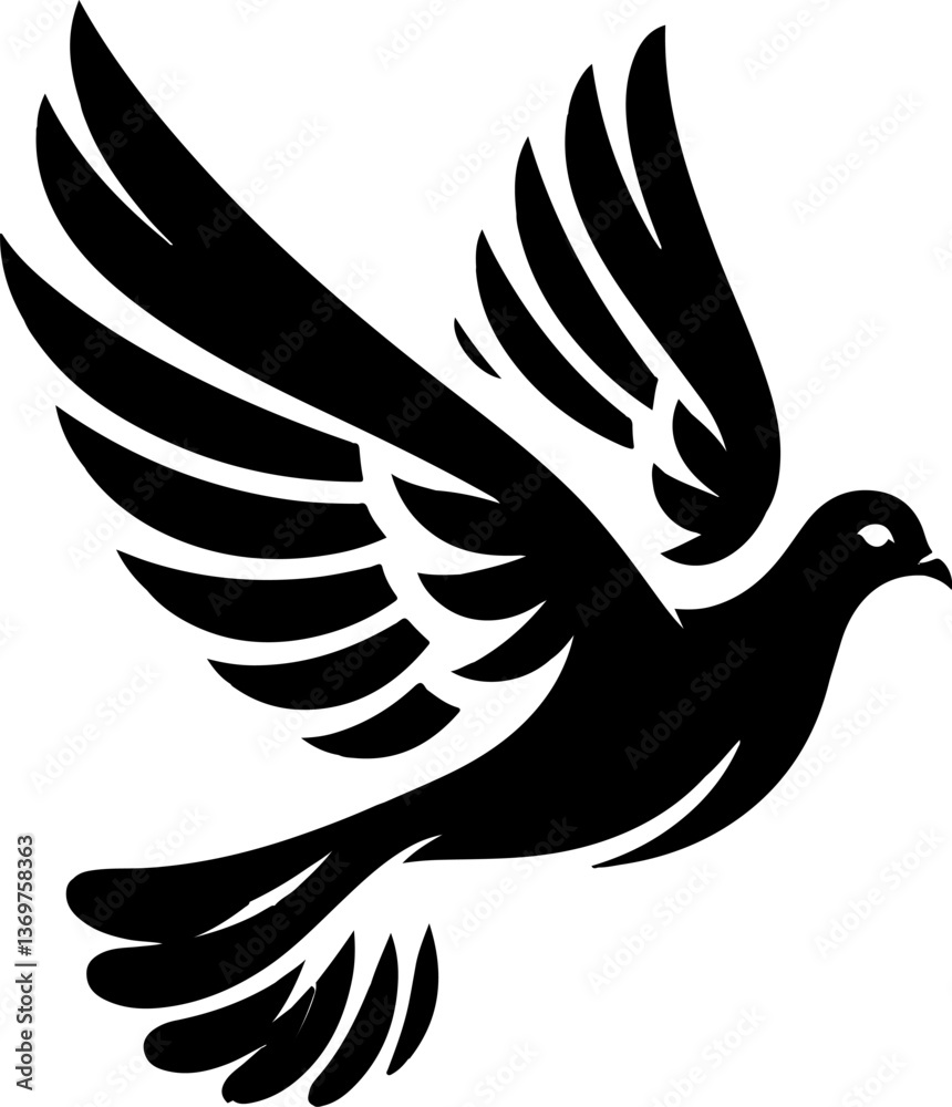 Obraz premium Vector silhouette of a dove