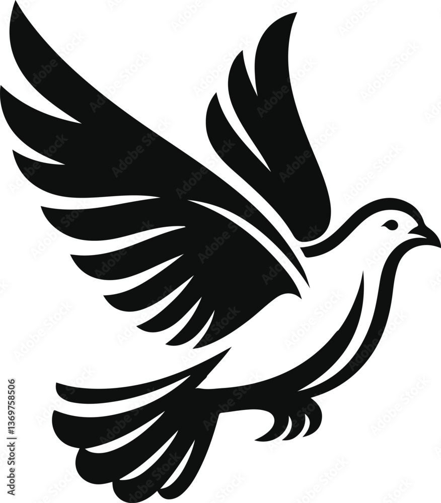 Fototapeta premium Vector silhouette of a dove