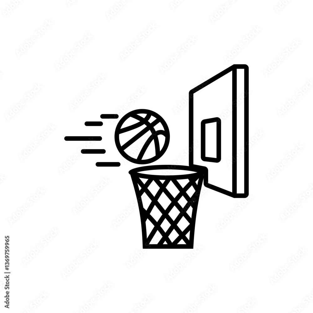 Basketball Hoop Line Drawing icon Basketball Hoop Line Drawing icon
