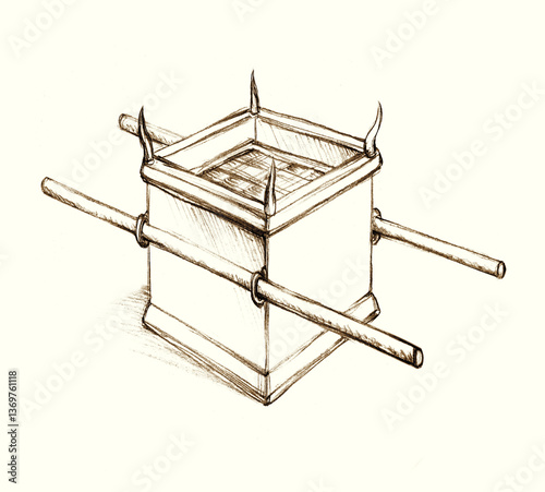 Copper altar on a stand
