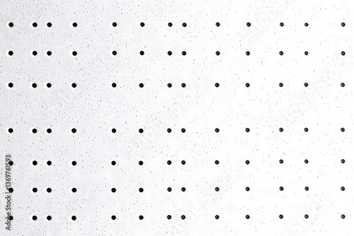 Acoustic perforated panel texture background. Soundproofing and noise reduction material