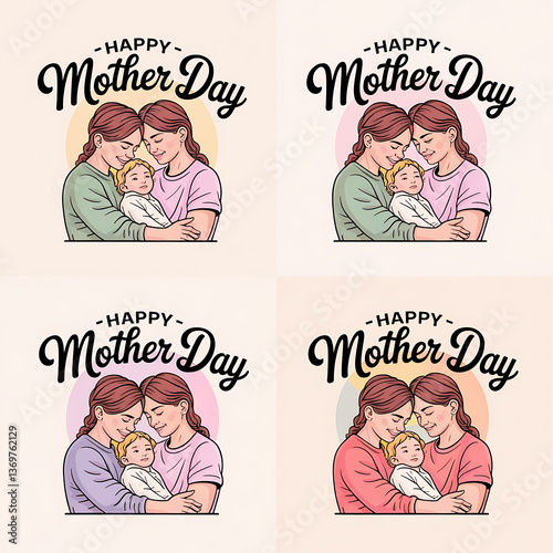 Mother's day special mom's loves rock's t-shirt design template.
