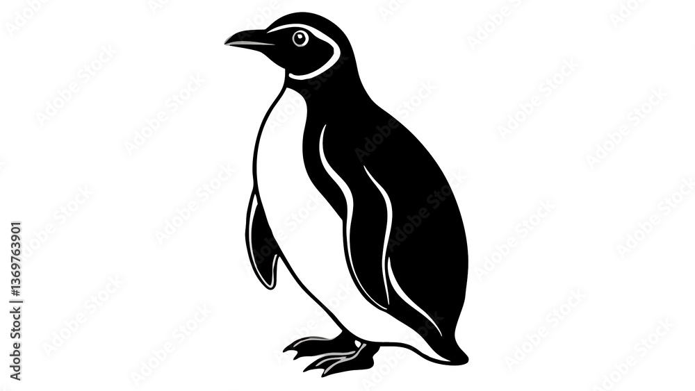 Obraz premium penguin vector illustration isolated on white or transparent background