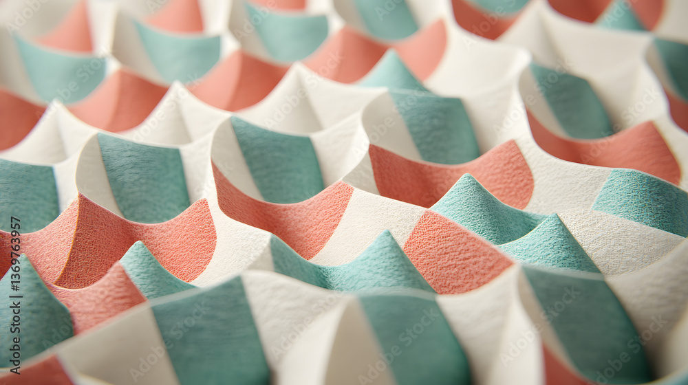 Fototapeta premium Abstract 3D Waves: Textured Design