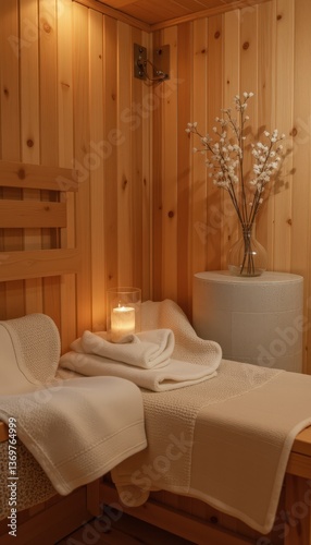 Wallpaper Mural Relaxing spa setting with warm candlelight and soft towels   Torontodigital.ca