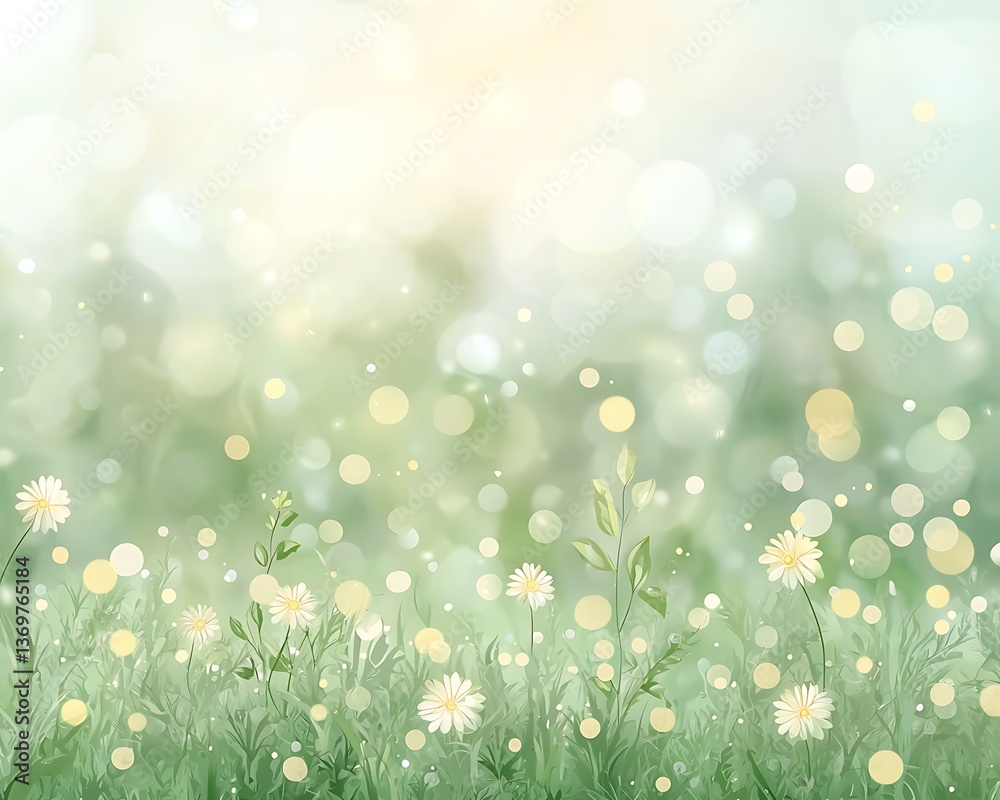 Sunny Meadow for Daisies, Bokeh Background. Sunny Meadow for Daisies, Bokeh Background.