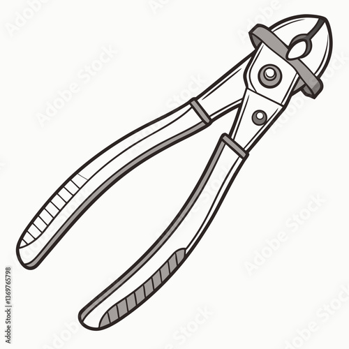 Wire cutter tool illustration on white background