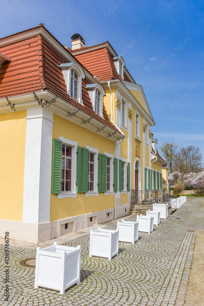 Colorful facade of the Friederiken castle in Bad Langensalza, Germany