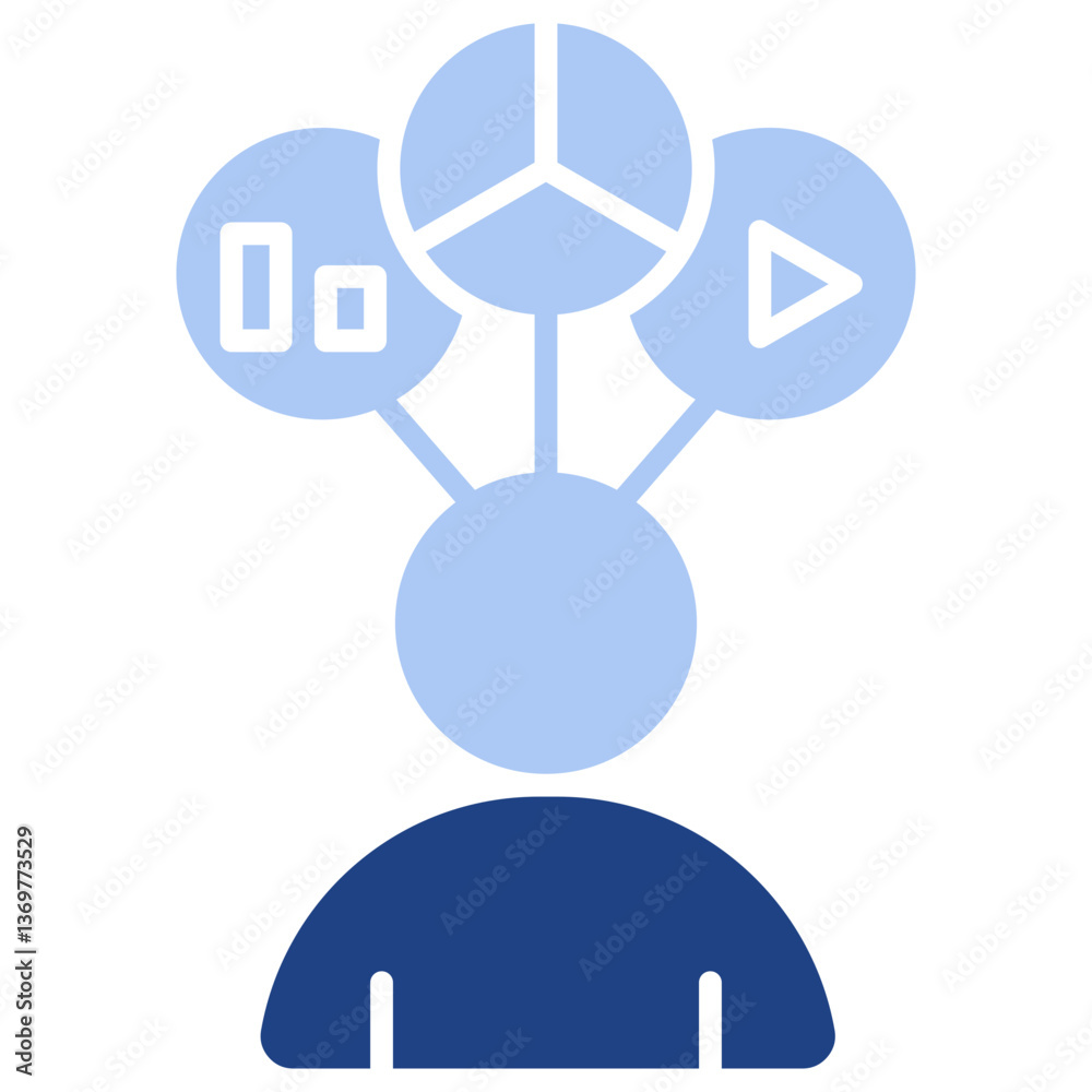 Customer Behavior Flat Blue Icon Customer Behavior Flat Blue Icon
