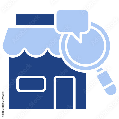 Qualitative Research Flat Blue Icon