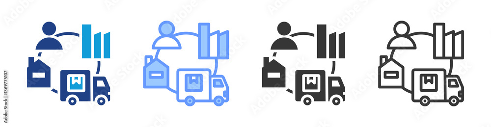 Shipping Logistics icon set multiple style collection Shipping Logistics icon set multiple style collection