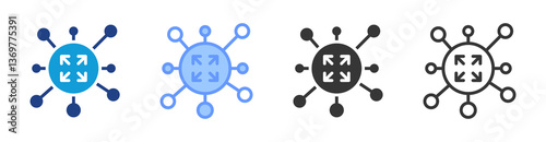 Channel Capacity icon set multiple style collection