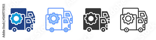 Fleet Management icon set multiple style collection