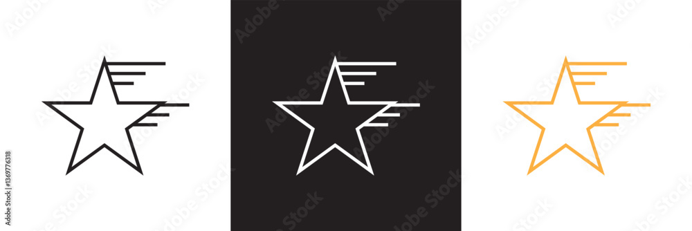 Fototapeta premium Star Line Icon. Vector illustration. isolated on white and black background. EPS 10